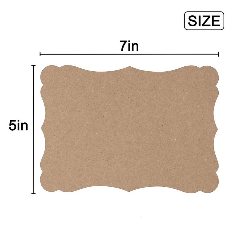 Homtable 50 Pack Blank Kraft Cards Cardstock Thick Paper Brown Greeting Cards for DIY Gift Card Menus, Baby Shower and Wedding Invitations (Kraft Color, 5x7IN) - Image 2